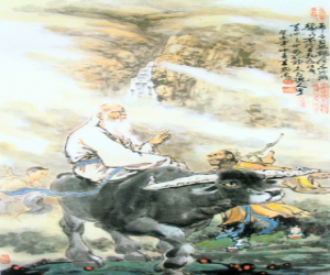 Puzzle Λάο Τσε, philosofer της αρχαίας Κίνας, κεντρική φιγούρα της Ταοϊσμός, ιππασία ένα βουβάλι